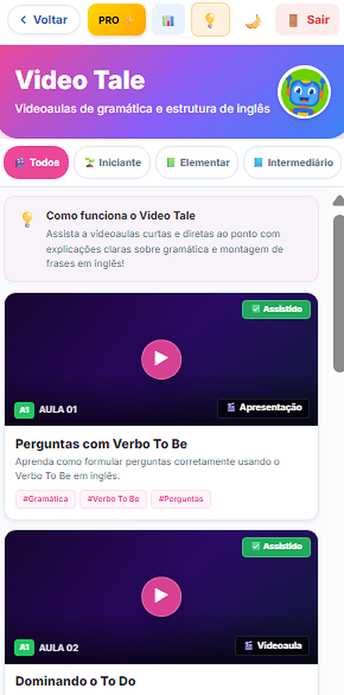 Video Tale Aulas LingoTale